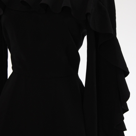 Christian Siriano, Black Front Ruffle Dress, Size 6 - Picture 5 of 14
